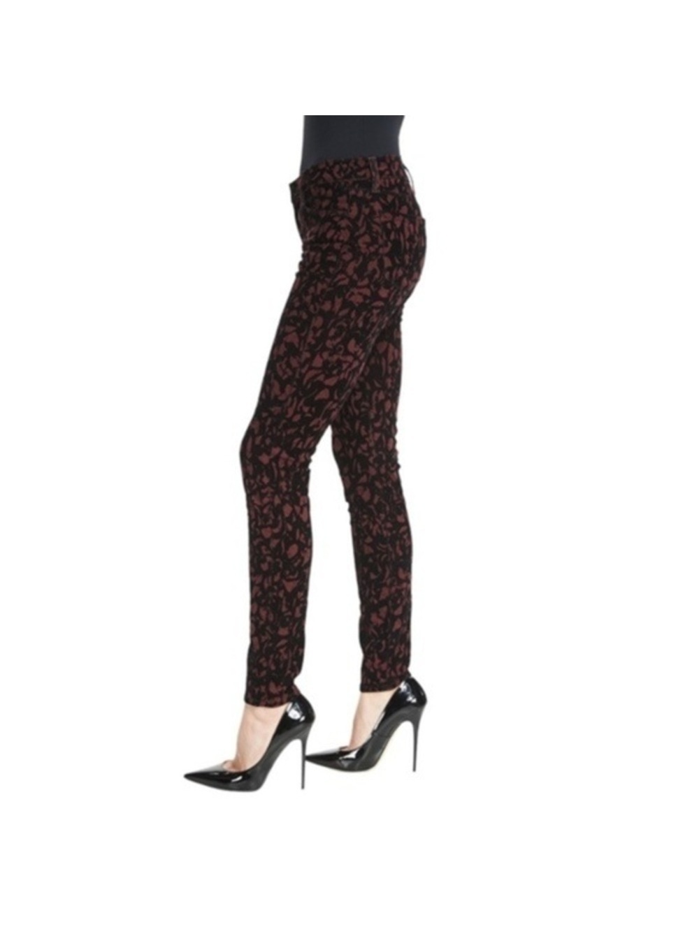 28 J Brand Mulberry Brocade Mid Rise Super Skinny Jeans - Picture 2 of 15